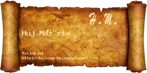 Huj Márta névjegykártya